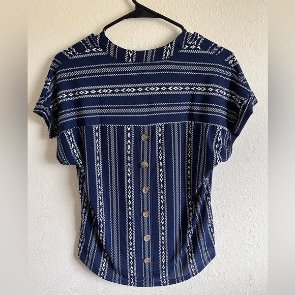 Blue Patterned Blouse - Picture 2 of 2